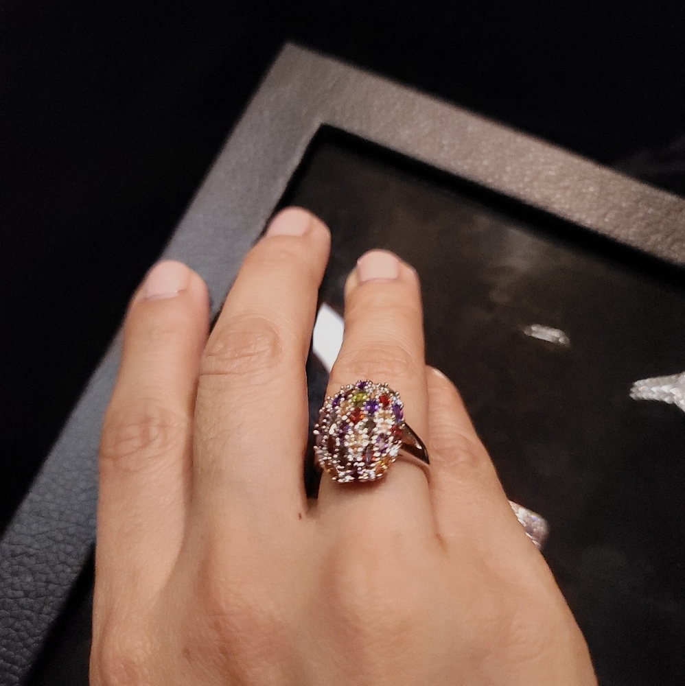 Multicolor 925 silver ring - Picture 2 of 4